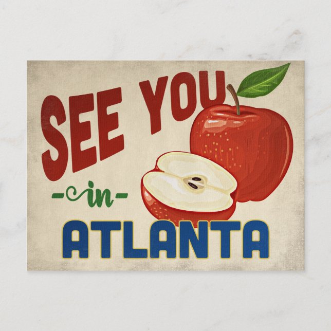 Postal Atlanta Georgia Apple - Vintage Travel (Anverso)