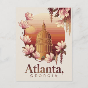 Postal Atlanta Georgia  Cúpula Flor de Algodón Viaje