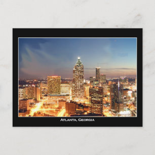 Postal Atlanta, Georgia de noche - Hermoso Skyline