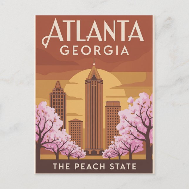 Postal Atlanta Georgia El Estado de la Melocotón (Anverso)