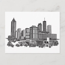 Postal Atlanta Georgia Skyline Art