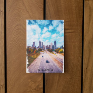 Postal Atlanta Georgia Skyline City Watercolor