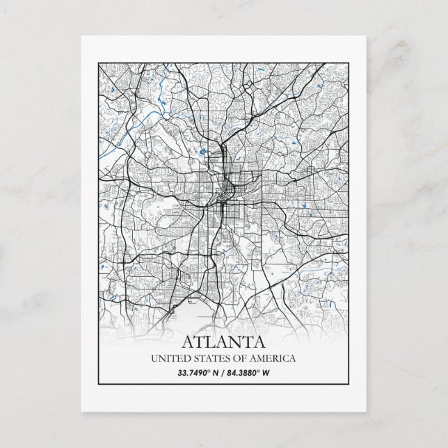 Postal Atlanta Georgia USA Travel City Map (Anverso)