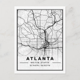 Postal Atlanta Georgia USA Travel City Map