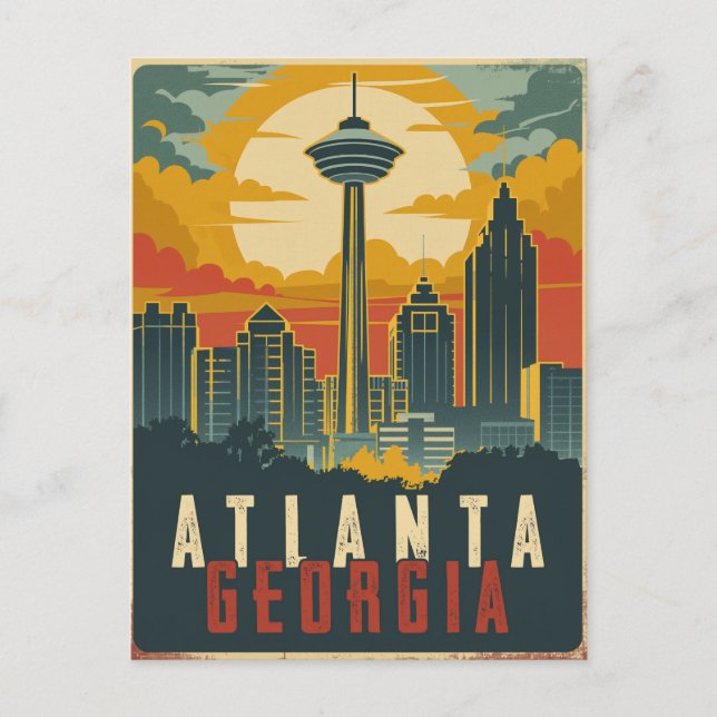 Postal Atlanta, Georgia Vintage Travel (Anverso)