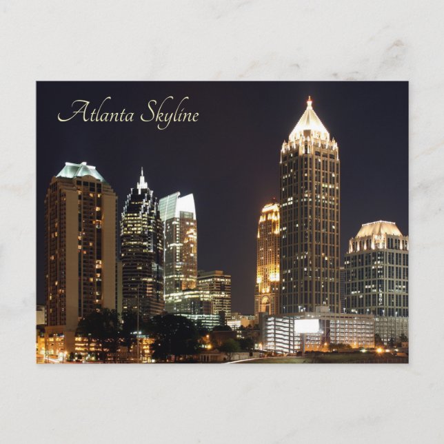 Postal Atlanta Skyline de noche (Anverso)