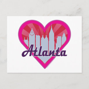 Postal Atlanta Skyline Sunburst Heart