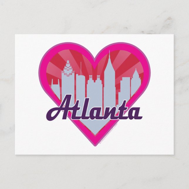 Postal Atlanta Skyline Sunburst Heart (Anverso)