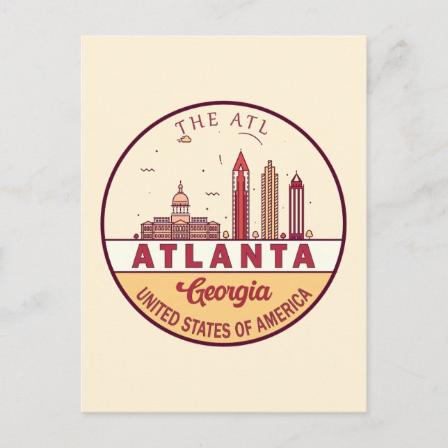 Postal Atlante Georgia City Skyline Emblem (Anverso)