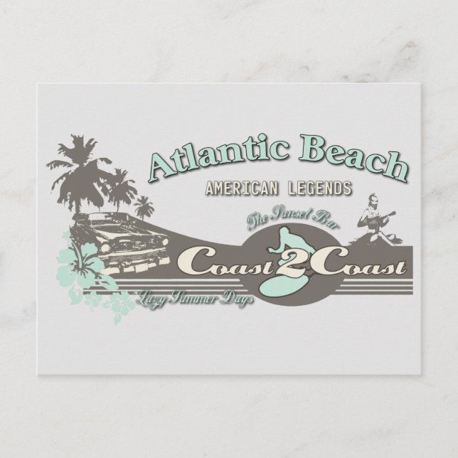 Postal Atlantic Beach Travel Carolina del Norte (Anverso)