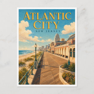 Postal Atlantic City Nueva Jersey Boardwalk GeoSaga