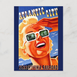Postal Atlantic City vía Pennsylvania Railway