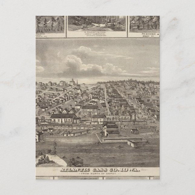 Postal Atlántica, granjas de Iowa y bldgs (Anverso)