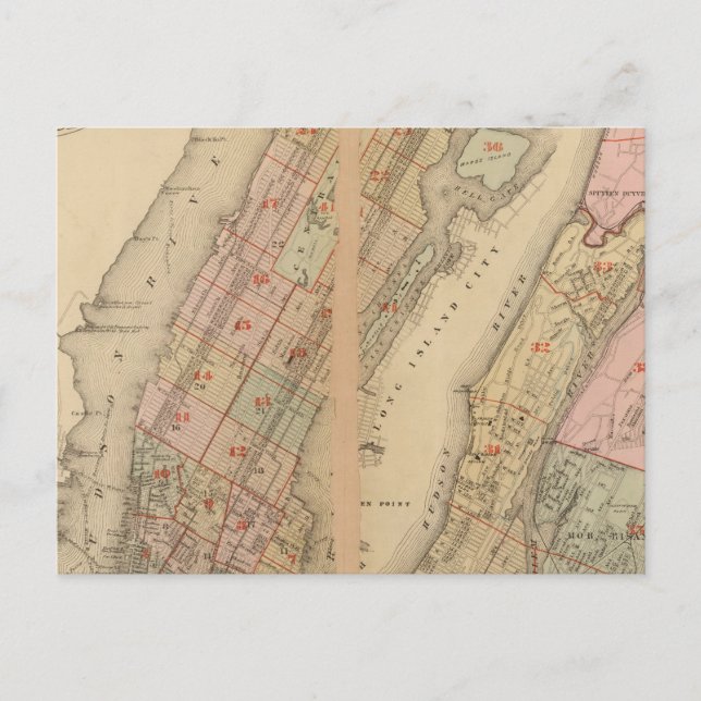 Postal Atlas de mapa de índices, ciudad de Nueva York (Anverso)