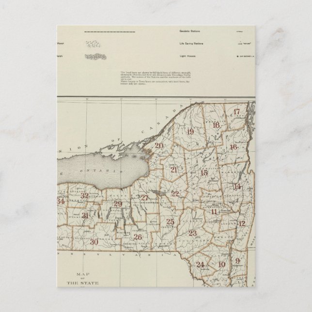 Postal Atlas del estado de Nueva York (Anverso)