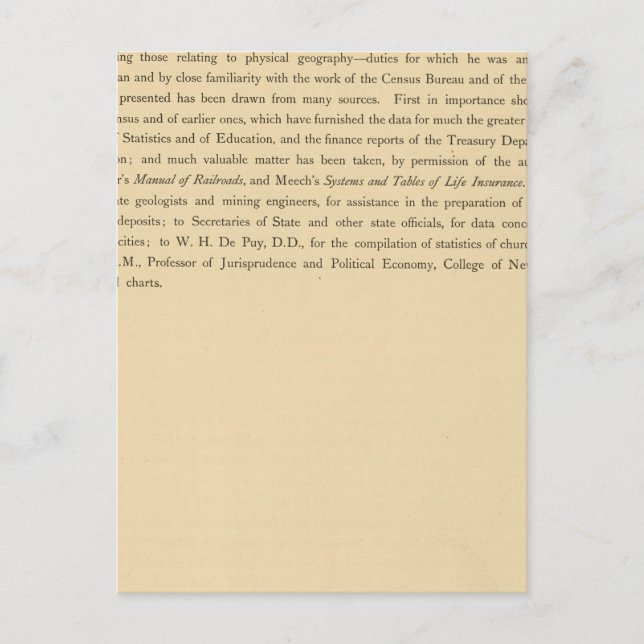 Postal Atlas estadísticas de Scribner (Anverso)