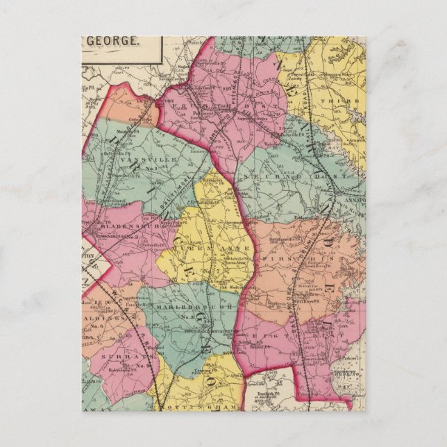 Postal Atlas topográficos de los condados de Maryland 4 (Anverso)