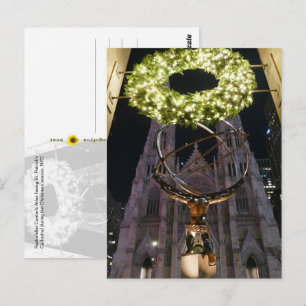Postal Atlas y la Catedral de San Patricio, Navidad, NYC 