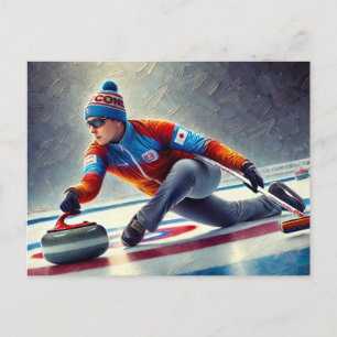 Postal Atleta deportiva Curling Player