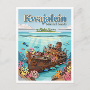 Postal Atolón de Kwajalein Naufragios de la Segunda Guerr
