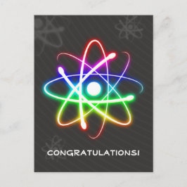 Postal Átomo brillante colorido | Saludos