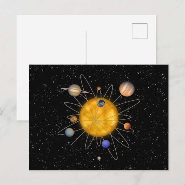 Postal Átomo del sistema solar (Anverso / Reverso)