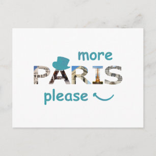 Postal Atracciones de París Más París Por Favor Brillante