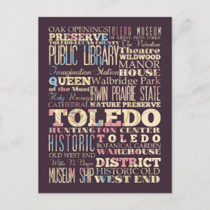 Postal Atracciones y lugares famosos de Toledo, Ohio.
