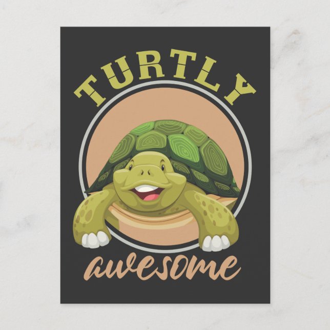 Postal Atractivo Acuario Reptile Cute Turtle (Anverso)