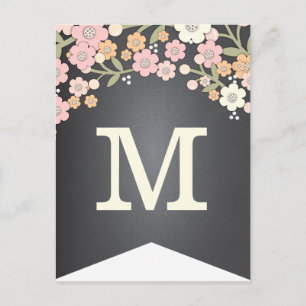 Postal Atractivo Bandera Floral Jardín Banner Bunting