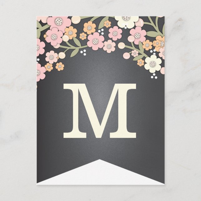 Postal Atractivo Bandera Floral Jardín Banner Bunting (Anverso)