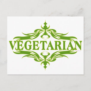 Postal Atractivo En Verde - Vegetario