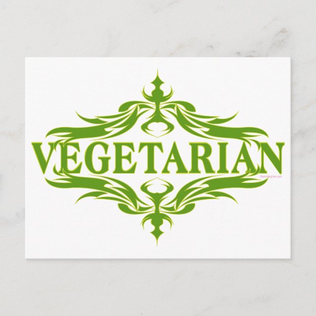 Postal Atractivo En Verde - Vegetario (Anverso)