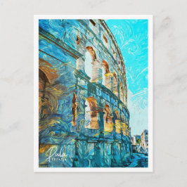 Postal Atractivo paisaje de pintura al óleo de Pula Croat