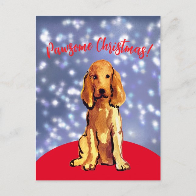Postal ¡Atractivos navidades con un espátula de cocker! P (Anverso)