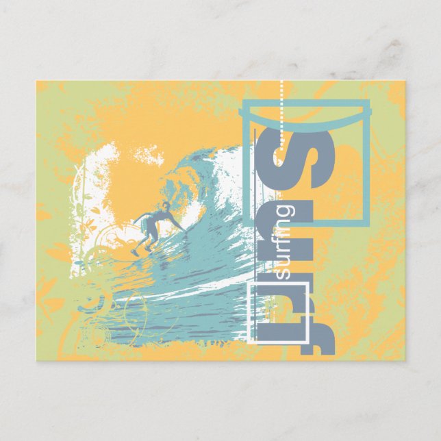 Postal Atrapa una ola de camisetas y regalos para el surf (Anverso)