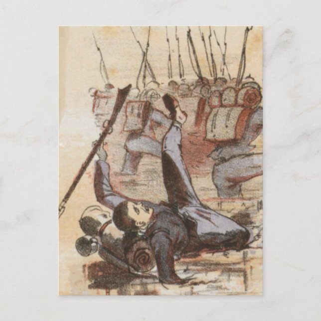 Postal Atrapado en la vida de la guerra civil de barro