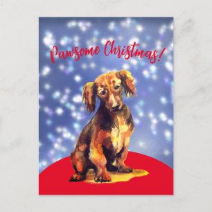 Postal ¡Atrapar a los navidades con un perro salchicha! P