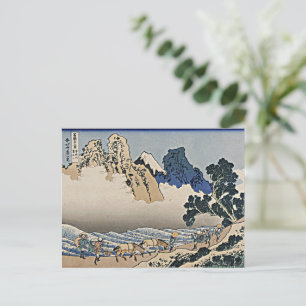Postal Atrás de la montaña Fuji del río Minobu Hokusai