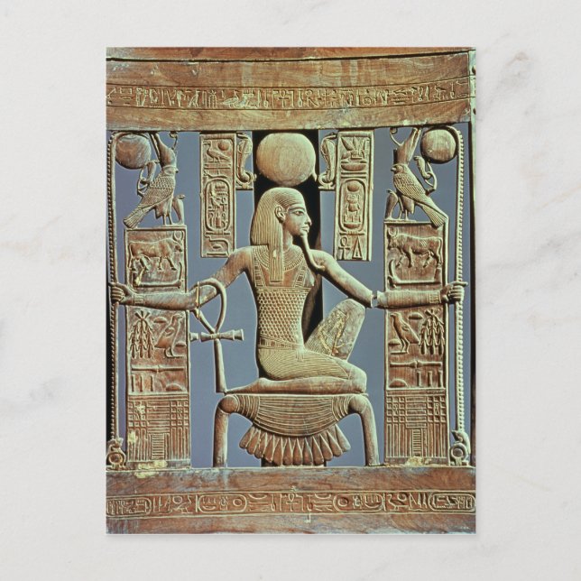 Postal Atrás de una silla de la tumba de Tutankhamun (Anverso)