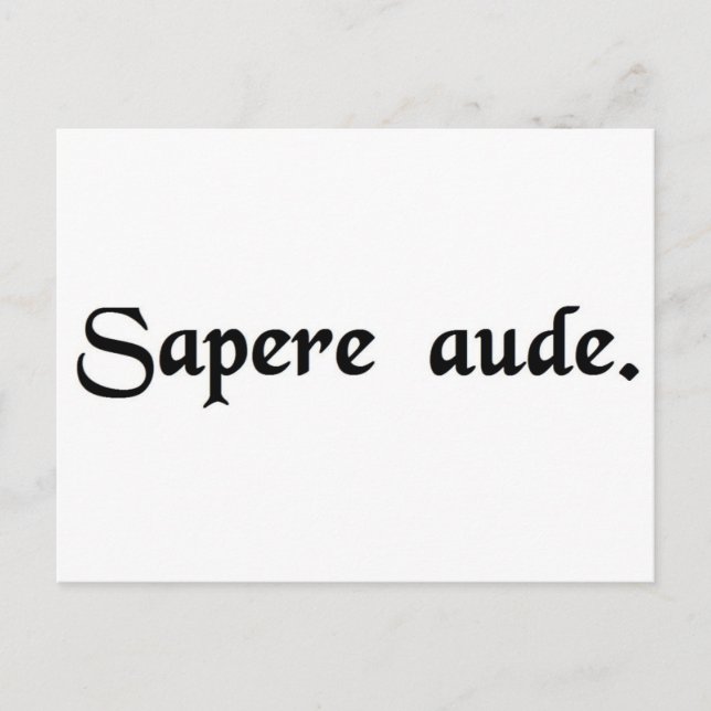 Postal Atrévase a ser sabio. (Anverso)