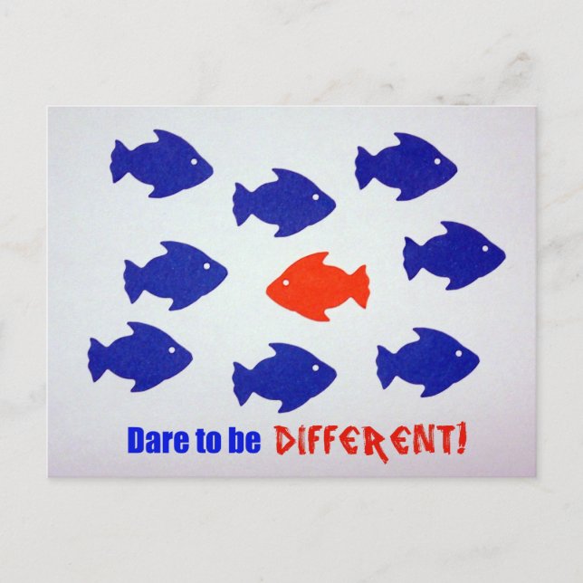 Postal ¡Atrévete a ser diferente! (Anverso)
