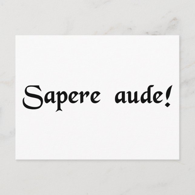 Postal ¡Atrévete a ser sabio! (Anverso)