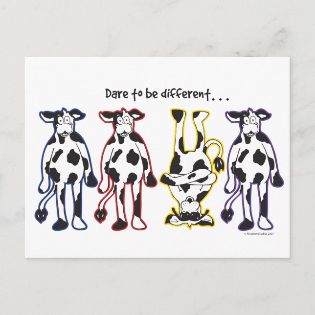Postal Atrévete a ser vacas diferentes (Anverso)