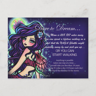 Postal "Atrévete A Soñar" Inspirador Fantasía Fairy Art