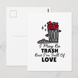 Postal Atributo de San Valentín Divertido y Lindo de Basu