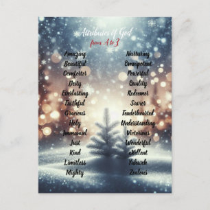 Postal Atributos de Dios Navidad Días de Invierno