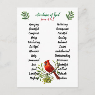 Postal Atributos de Dios Navidad Pájaros y Ramas