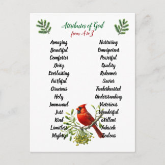 Postal Atributos de Dios Navidad Pájaros y Ramas