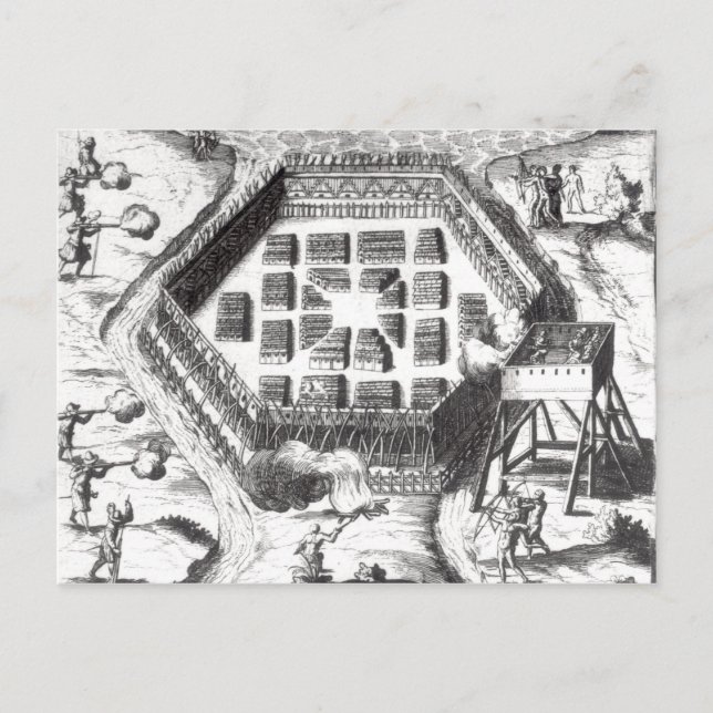 Postal Attack on an Iroquois village (Anverso)